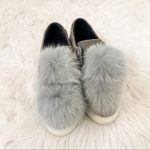 Here/Now Heather Genuine Fox Fur Trim Sneaker